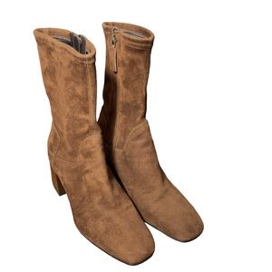 Aquatalia Carie Brown Stretchy Suede Boots 8